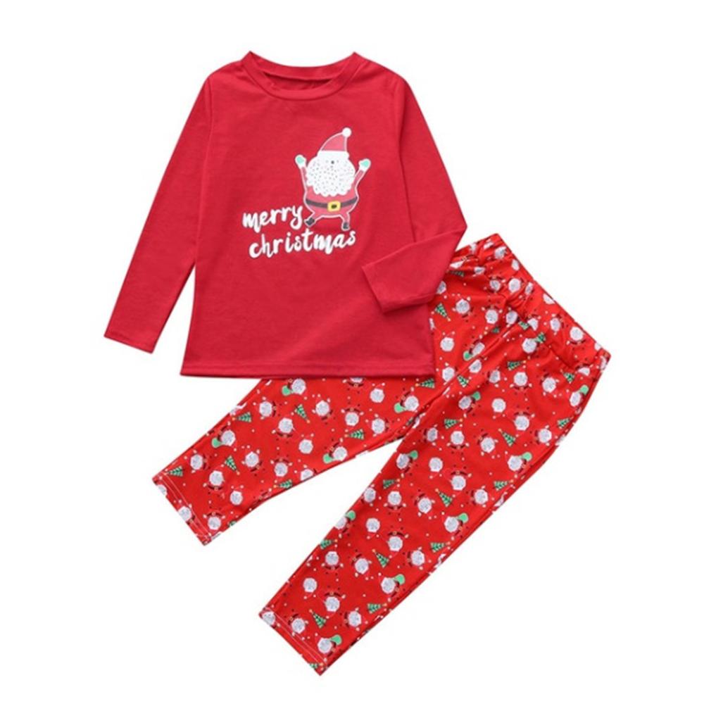 Parent-Child Christmas Letter Printed Pajamas Mommy And Me Outfits Wholesale