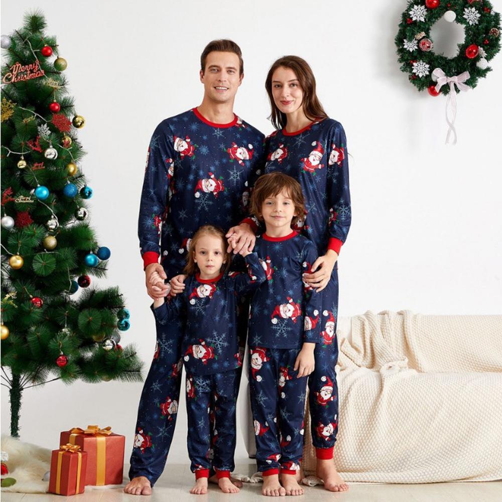 Parent-Child Christmas Long Sleeve Pajamas Suit Mommy And Me Wholesale Clothing