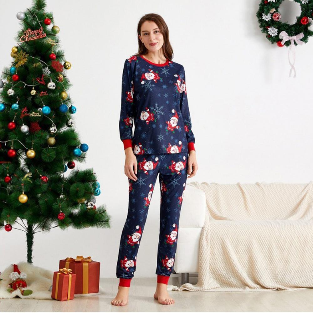 Parent-Child Christmas Long Sleeve Pajamas Suit Mommy And Me Wholesale Clothing