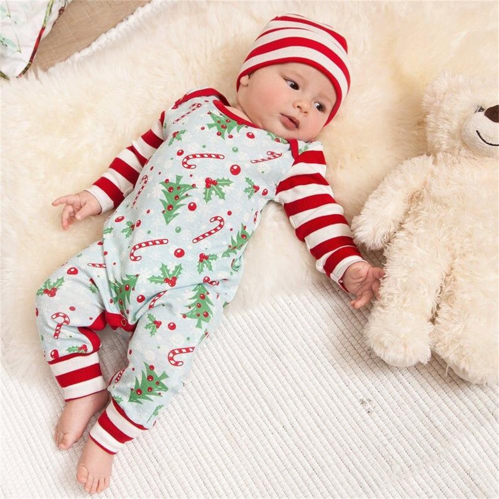 Baby Christmas Long Sleeve Printed Romper & Hat wholesale baby clothes suppliers