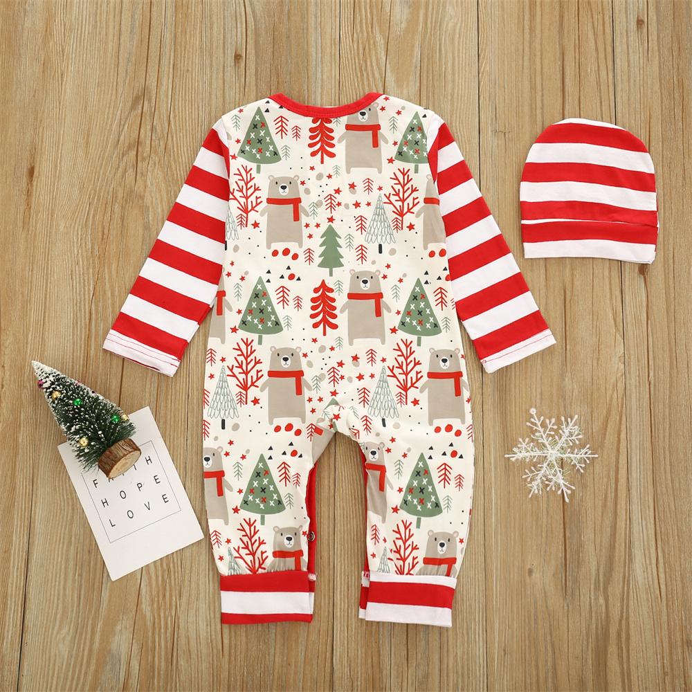 Baby Christmas Long Sleeve Printed Romper & Hat wholesale baby clothes suppliers