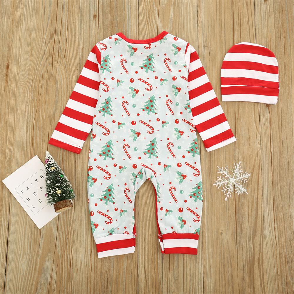 Baby Christmas Long Sleeve Printed Romper & Hat wholesale baby clothes suppliers