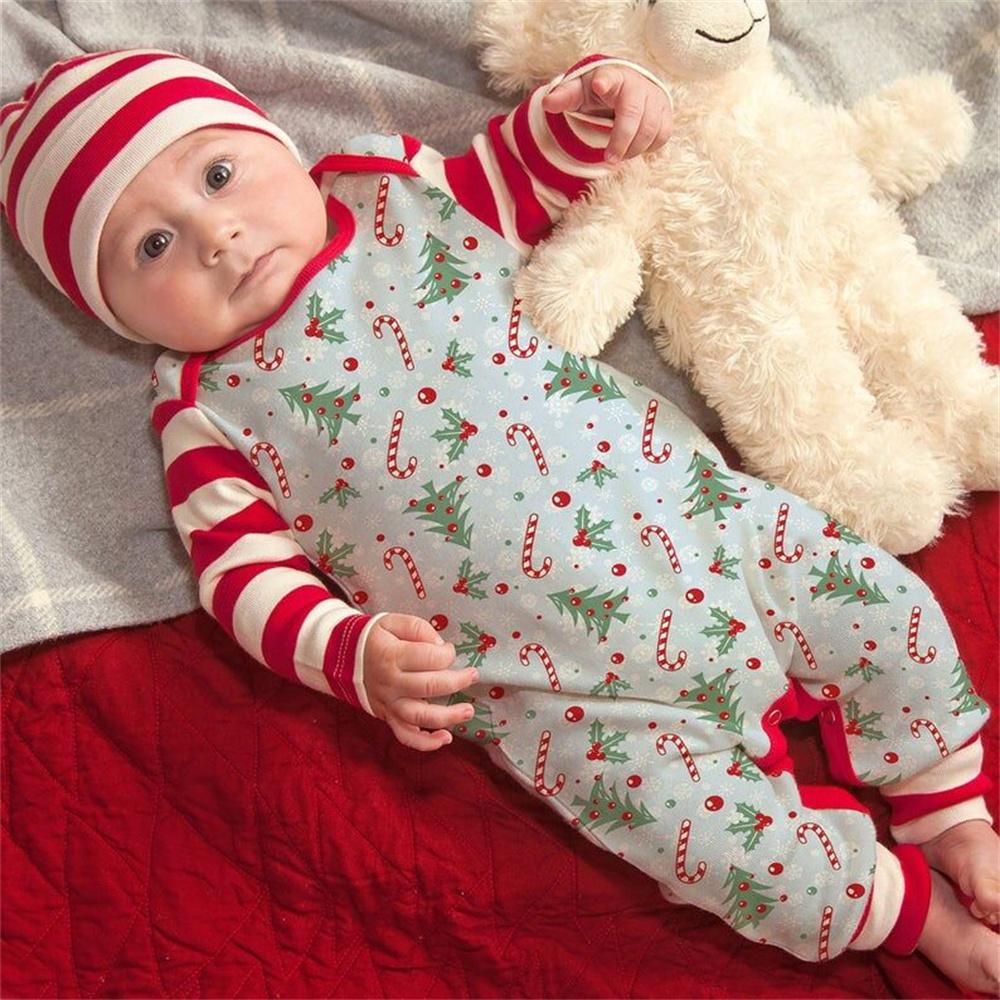 Baby Christmas Long Sleeve Printed Romper & Hat wholesale baby clothes suppliers