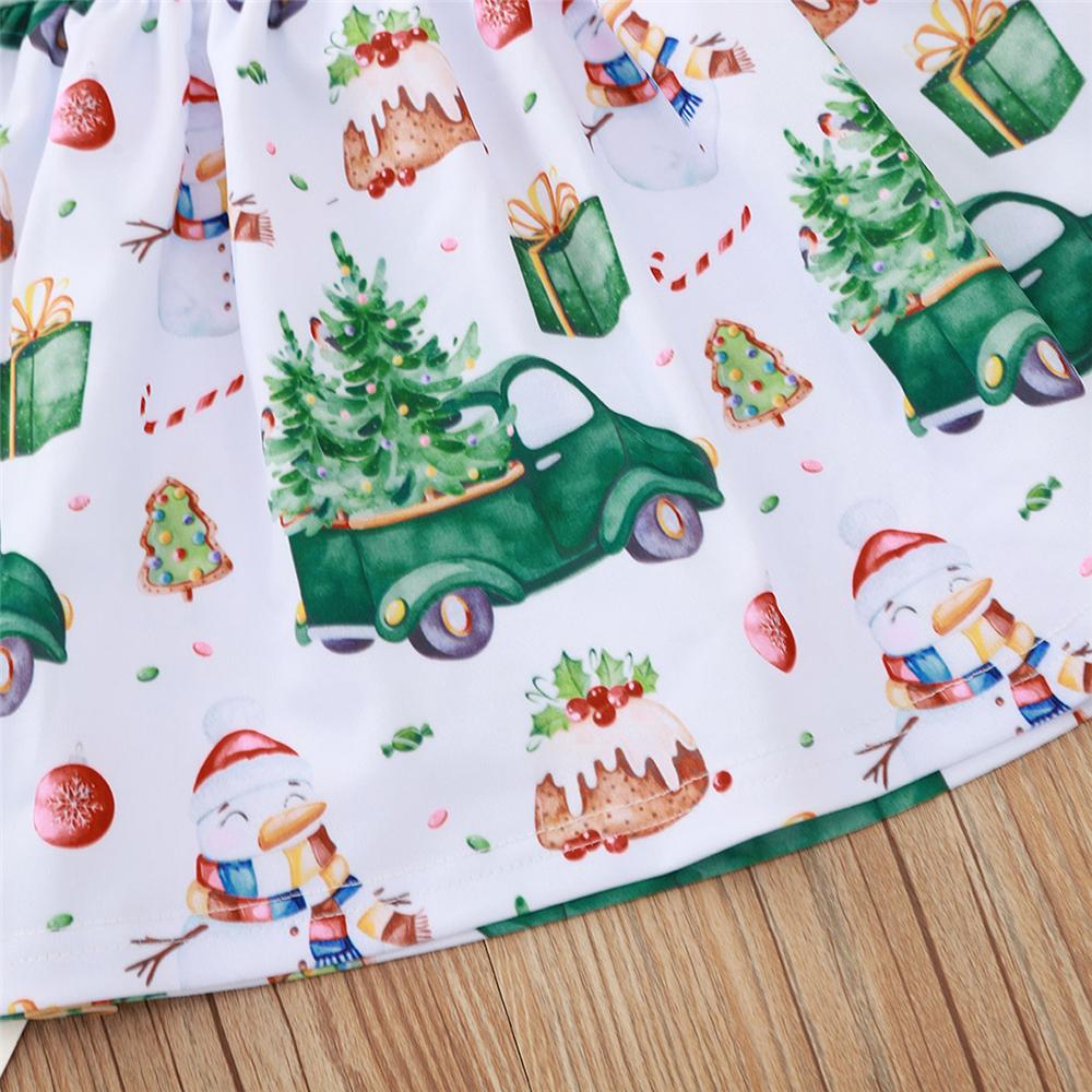 Girls Christmas Printed Long Sleeve Casual Girl Dress Wholesale