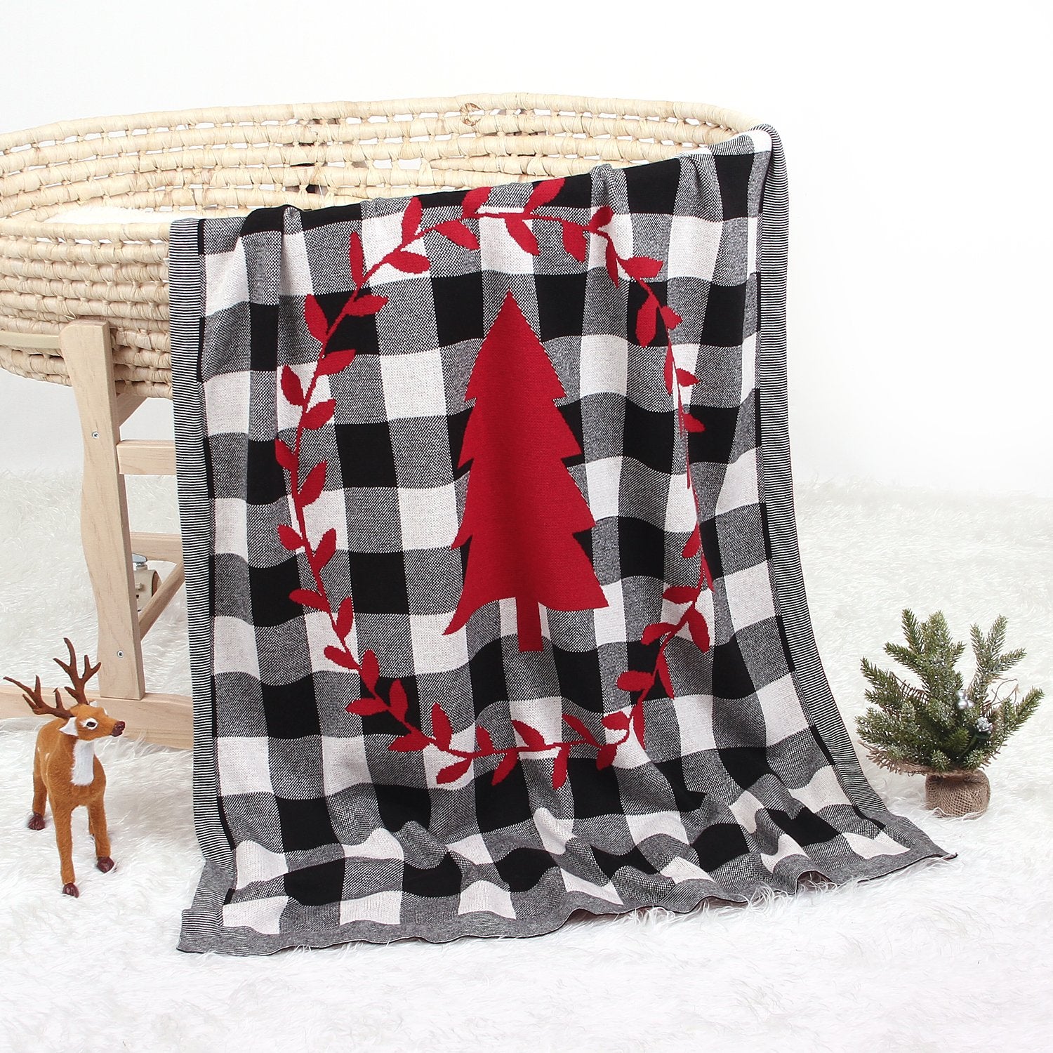 Christmas Tree Lattice Blanket Children'S Knitted Air-Conditioning Blanket Wholesale Baby Clothes