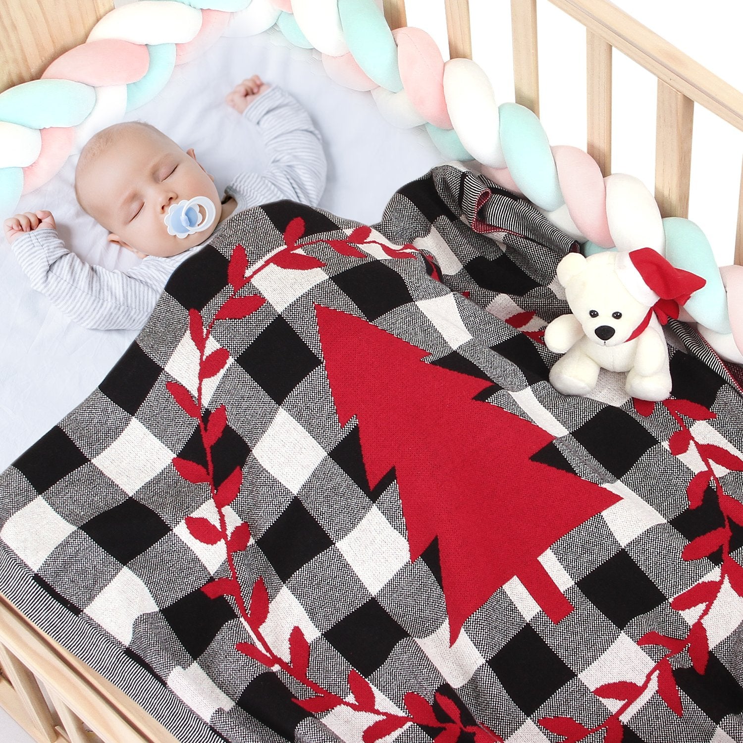 Christmas Tree Lattice Blanket Children'S Knitted Air-Conditioning Blanket Wholesale Baby Clothes