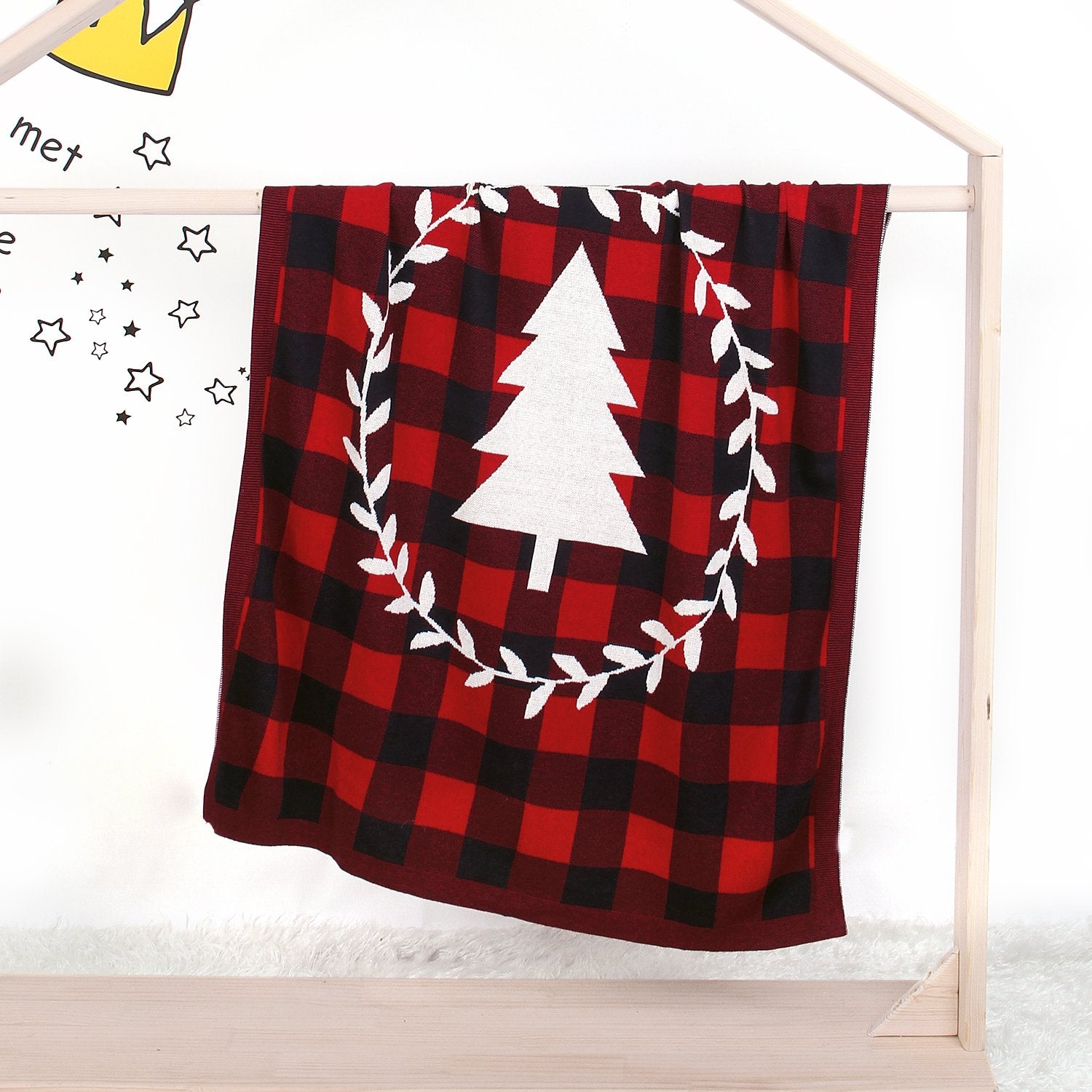 Christmas Tree Lattice Blanket Children'S Knitted Air-Conditioning Blanket Wholesale Baby Clothes