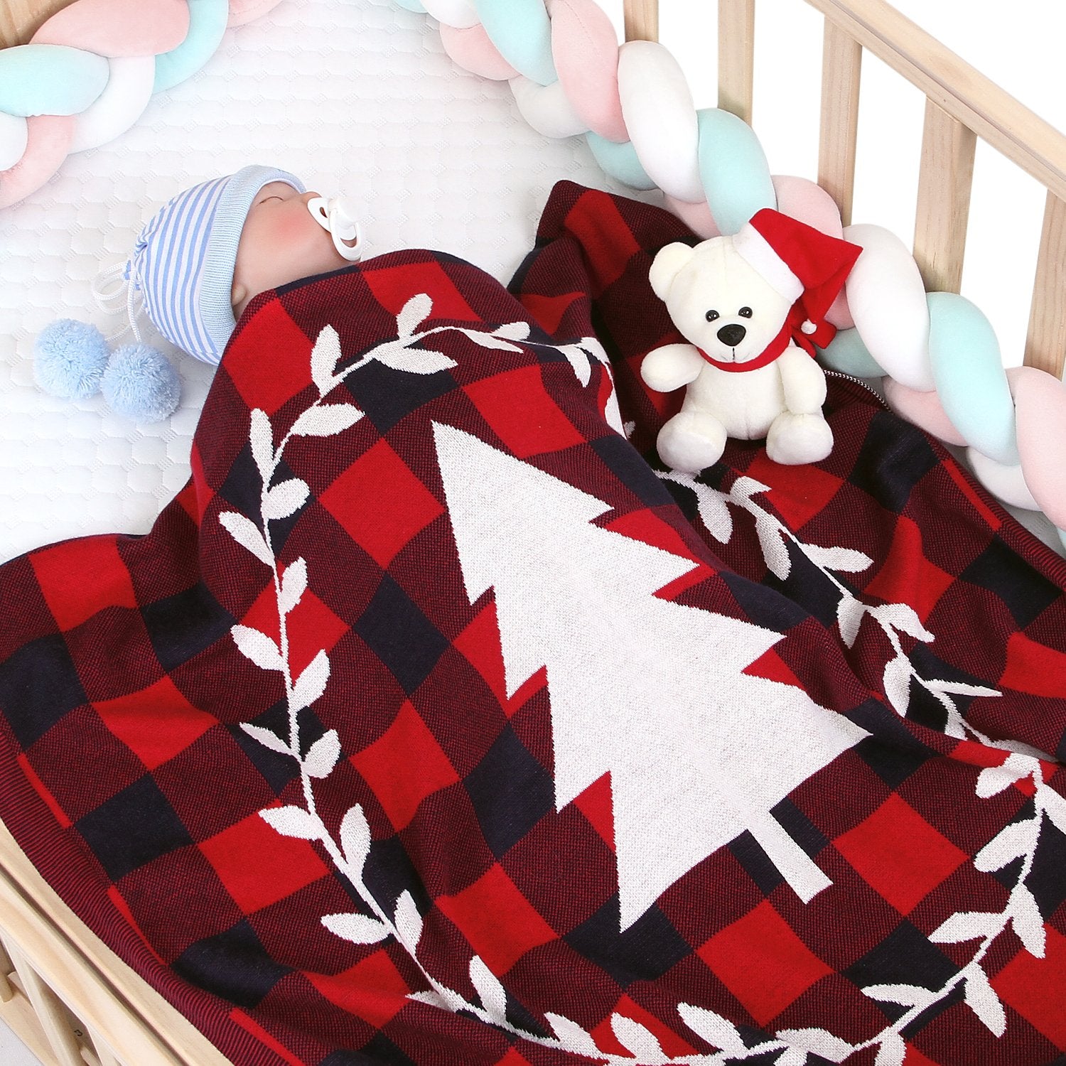 Christmas Tree Lattice Blanket Children'S Knitted Air-Conditioning Blanket Wholesale Baby Clothes