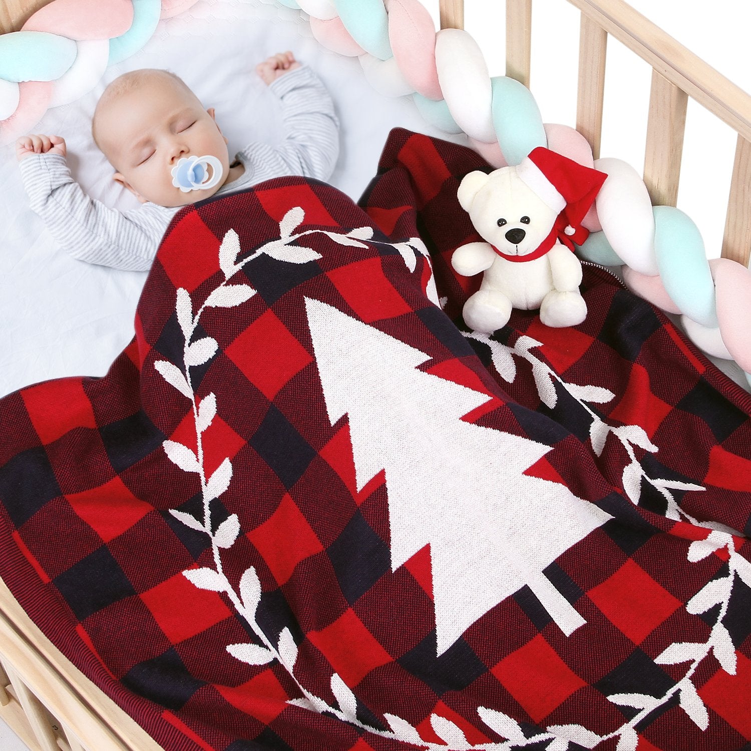 Christmas Tree Lattice Blanket Children'S Knitted Air-Conditioning Blanket Wholesale Baby Clothes