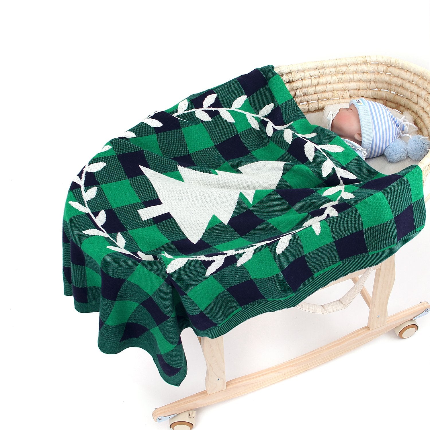 Christmas Tree Lattice Blanket Children'S Knitted Air-Conditioning Blanket Wholesale Baby Clothes