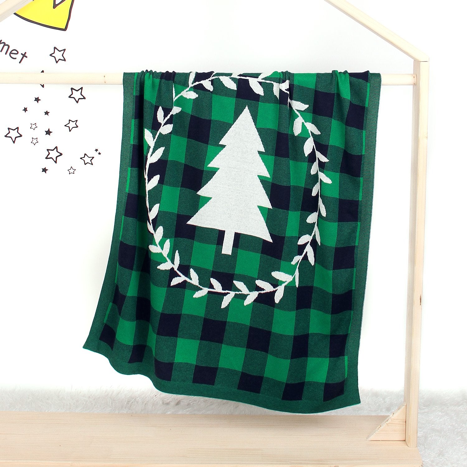 Christmas Tree Lattice Blanket Children'S Knitted Air-Conditioning Blanket Wholesale Baby Clothes