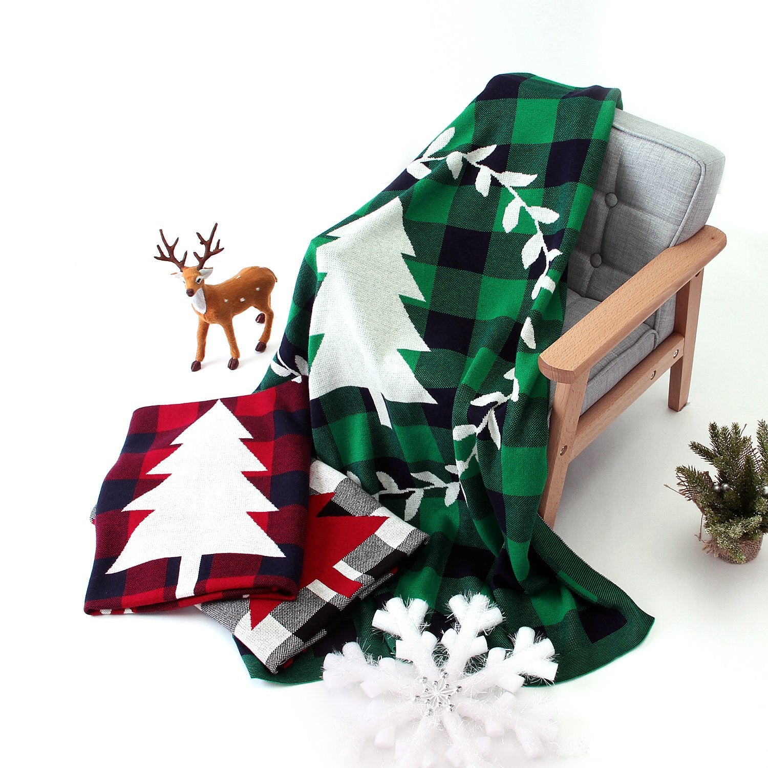 Christmas Tree Lattice Blanket Children'S Knitted Air-Conditioning Blanket Wholesale Baby Clothes