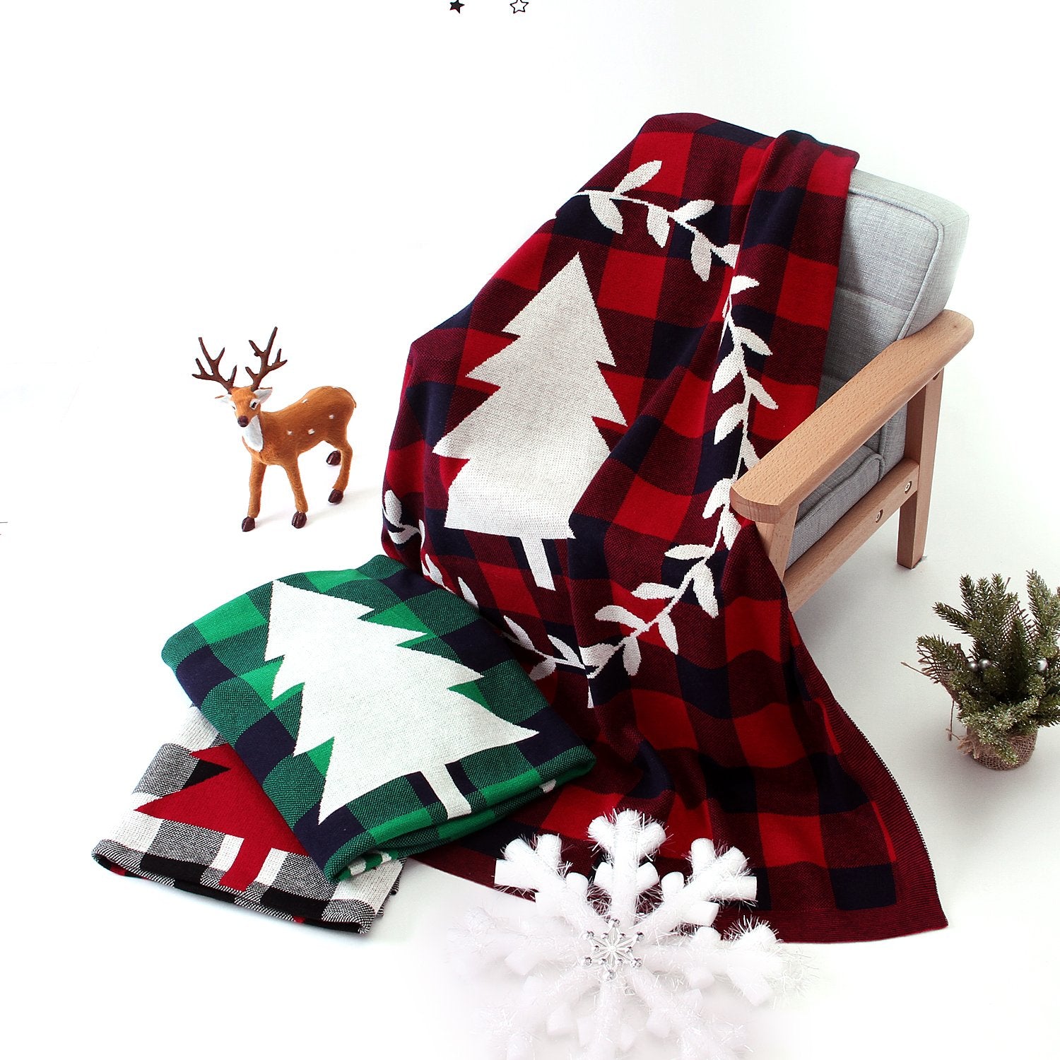 Christmas Tree Lattice Blanket Children'S Knitted Air-Conditioning Blanket Wholesale Baby Clothes