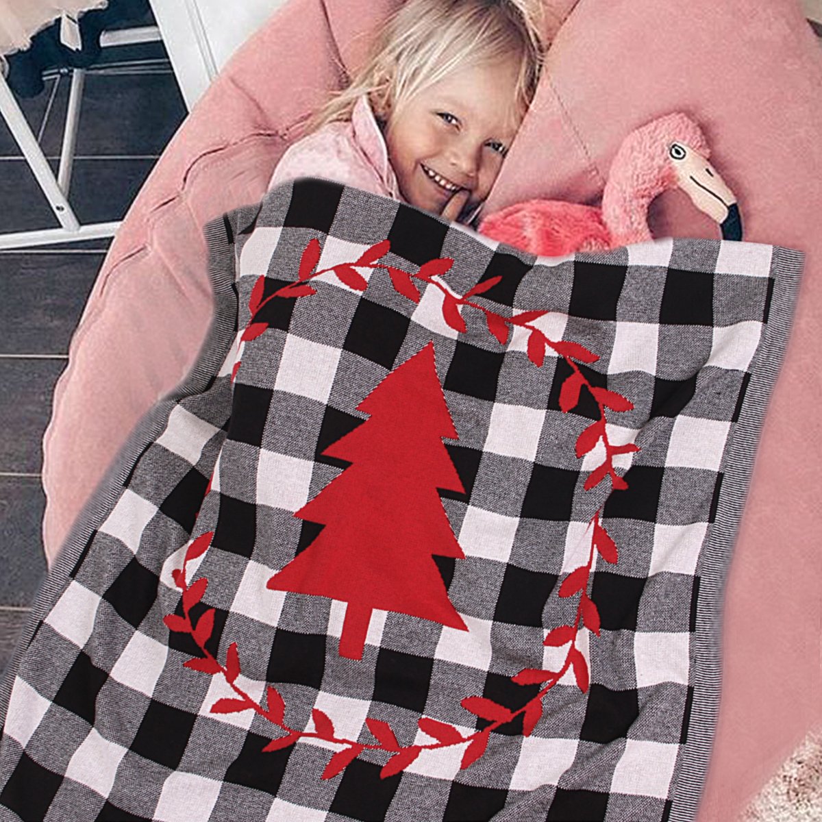 Christmas Tree Lattice Blanket Children'S Knitted Air-Conditioning Blanket Wholesale Baby Clothes