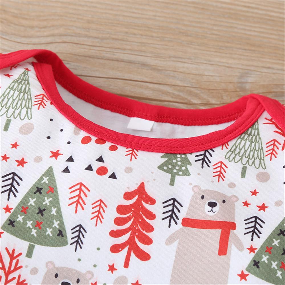 Baby Christmas Tree Striped Long Sleeve Romper & Hat Christmas Baby Clothes