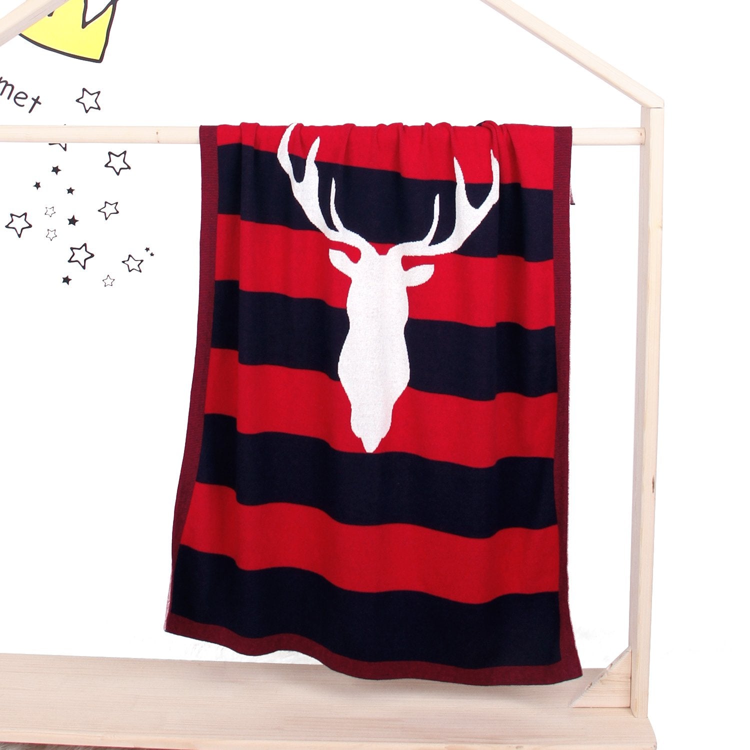 Color-Blocking Blanket With Christmas Elk Stripes For Babies Baby Clothes Wholesale