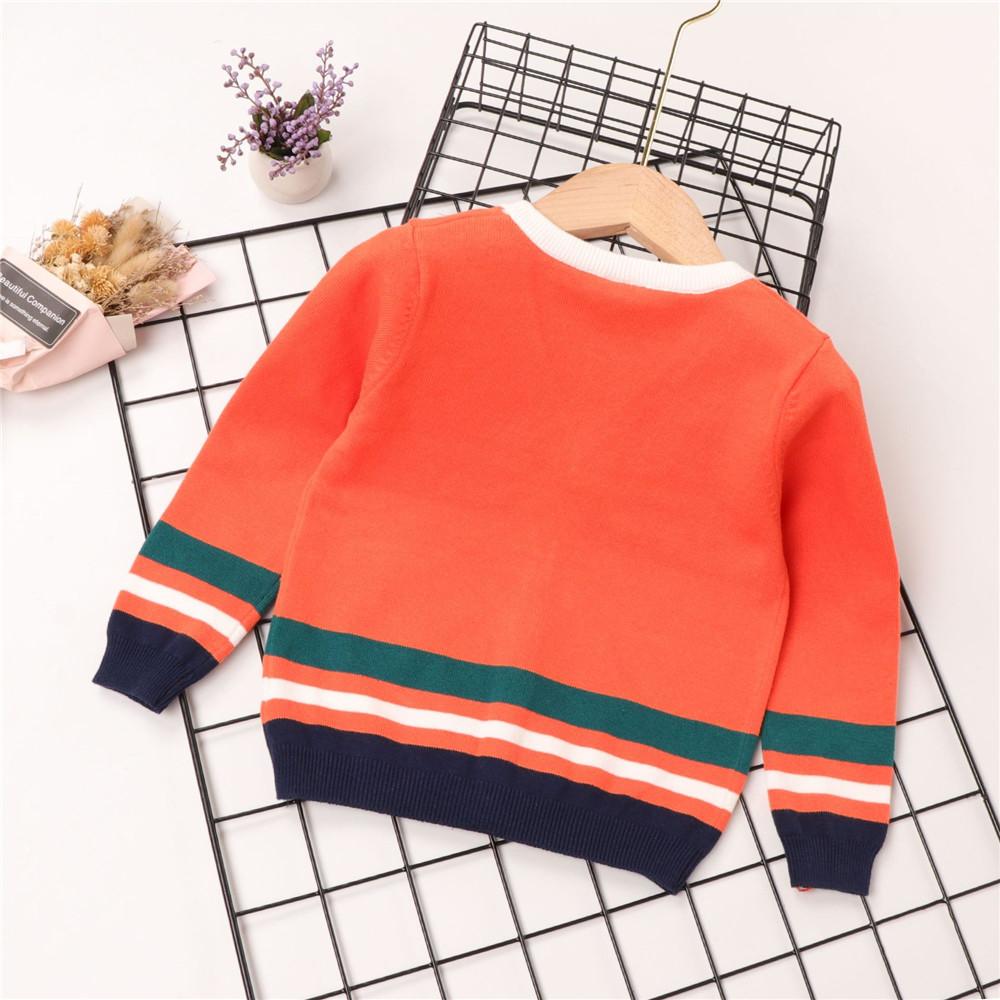Boys Color Block Button Cardigan Knitted Jacket