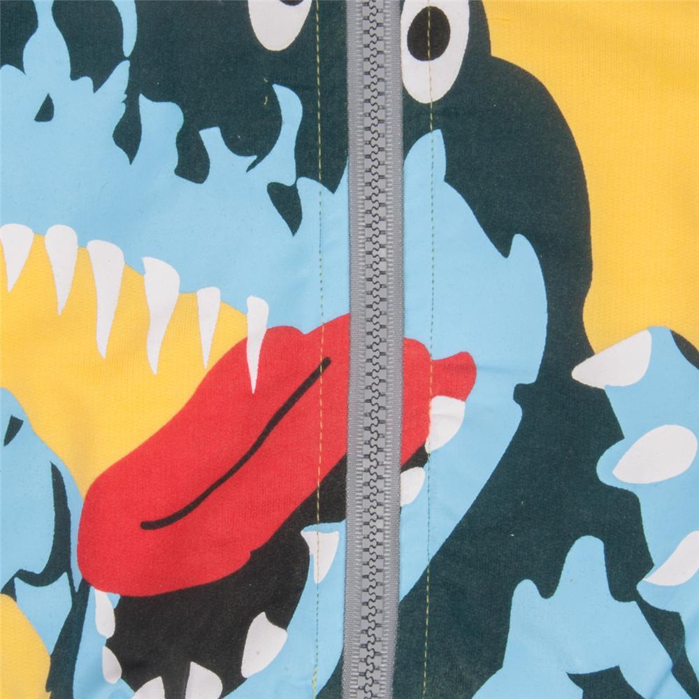 Boys Color Block Crocodile Dinosaur Printed Hooded Jackets Wholesale