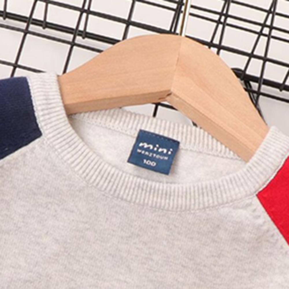 Boys Color Blocking Letter Casual Sweaters