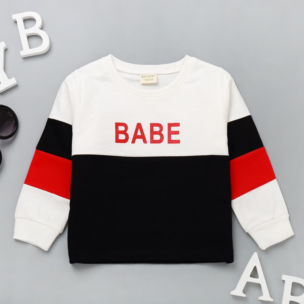 Boys Color Contrast Letter Pattern Tops Baby Boys Clothes Wholesale