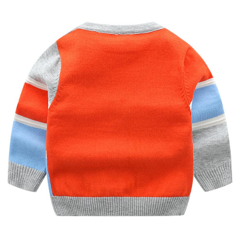 Boys Color Contrast Long Sleeve Cardigan Sweater Jacket Wholesale