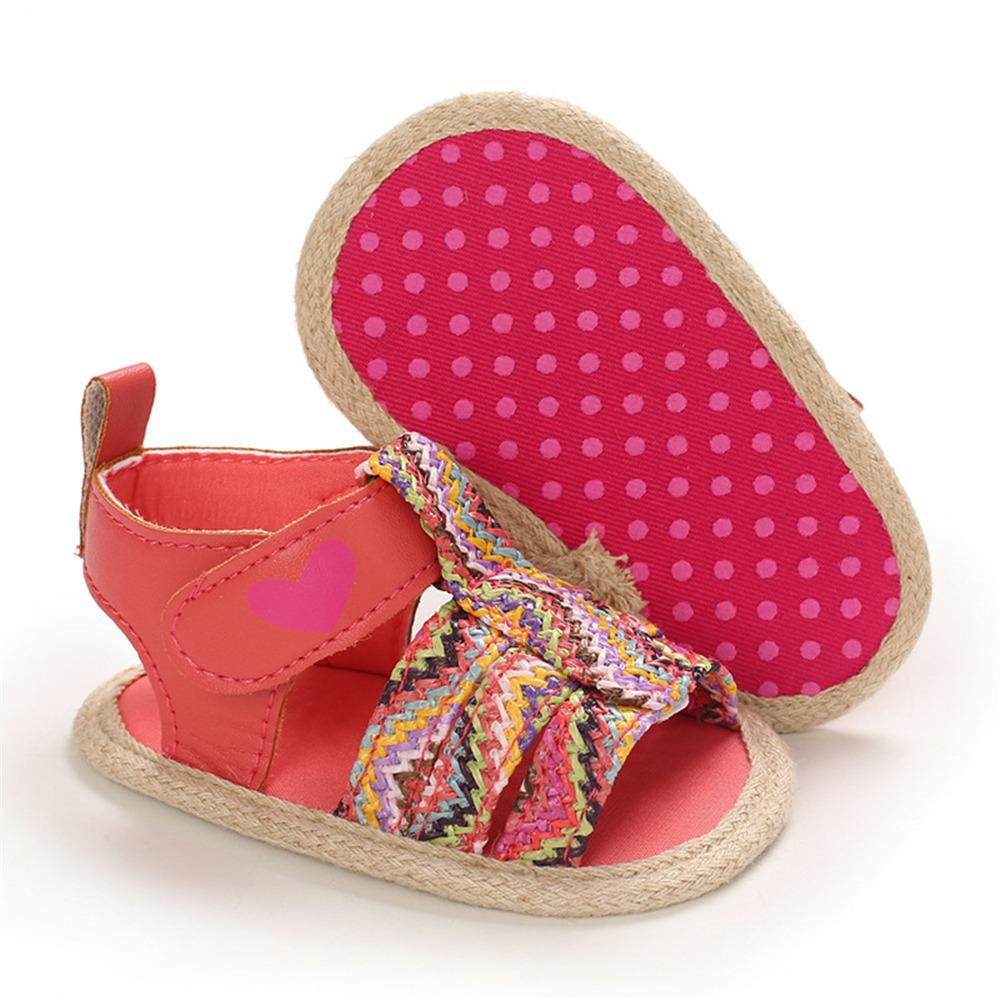 Baby Girls Color Contrast Open Toe Espadrilles Sandals Cheap Kid Shoes Wholesale