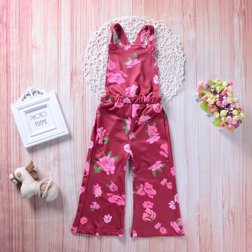 Girls Cotton Floral Printed Fashion Overalls Girls Clothing Wholesalers