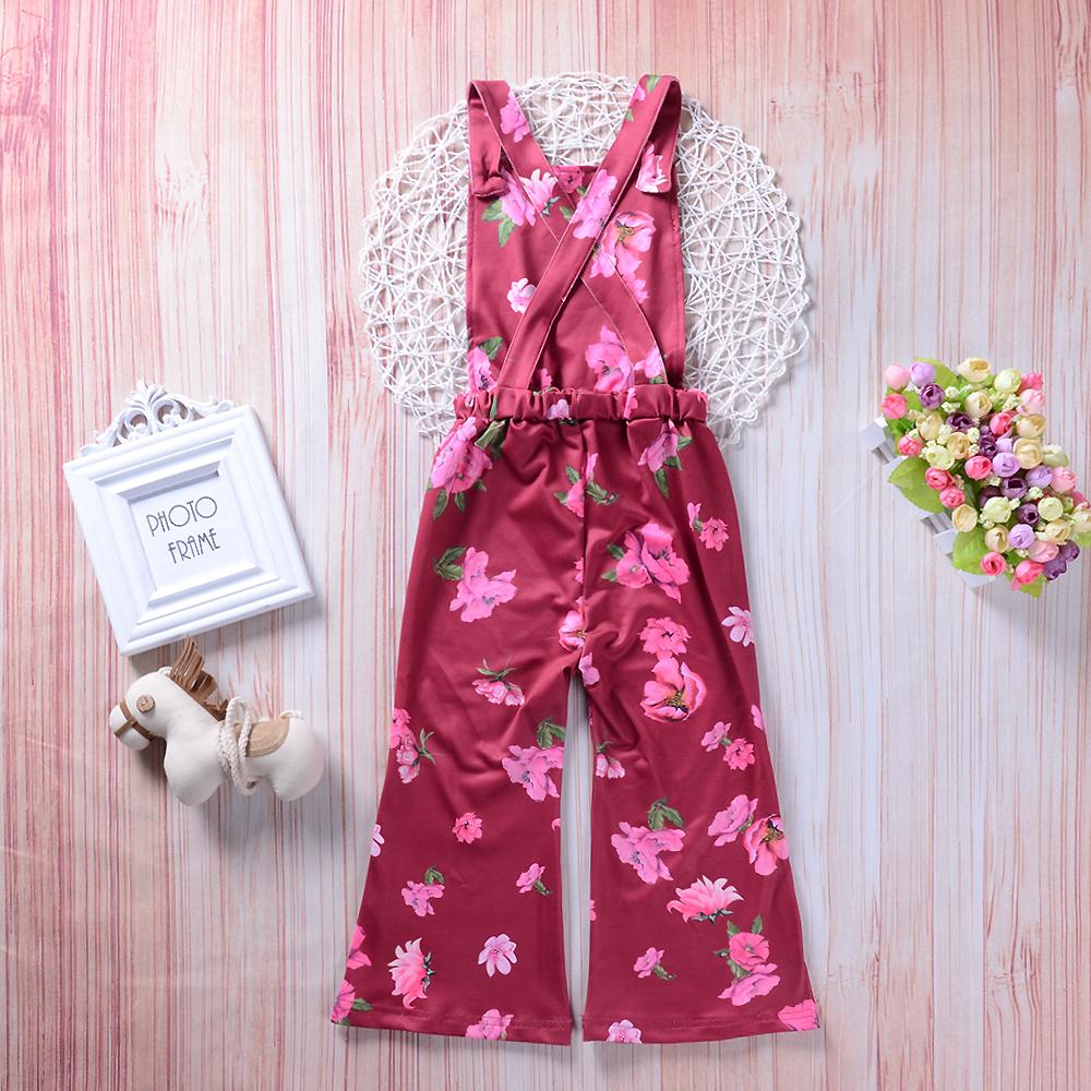 Girls Cotton Floral Printed Fashion Overalls Girls Clothing Wholesalers