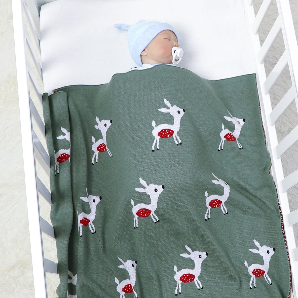 Cute Fawn Jacquard Baby Carrying Blanket Baby Stroller Cover Baby Clothes Wholesale