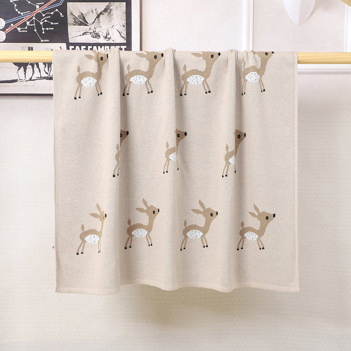 Cute Fawn Jacquard Baby Carrying Blanket Baby Stroller Cover Baby Clothes Wholesale