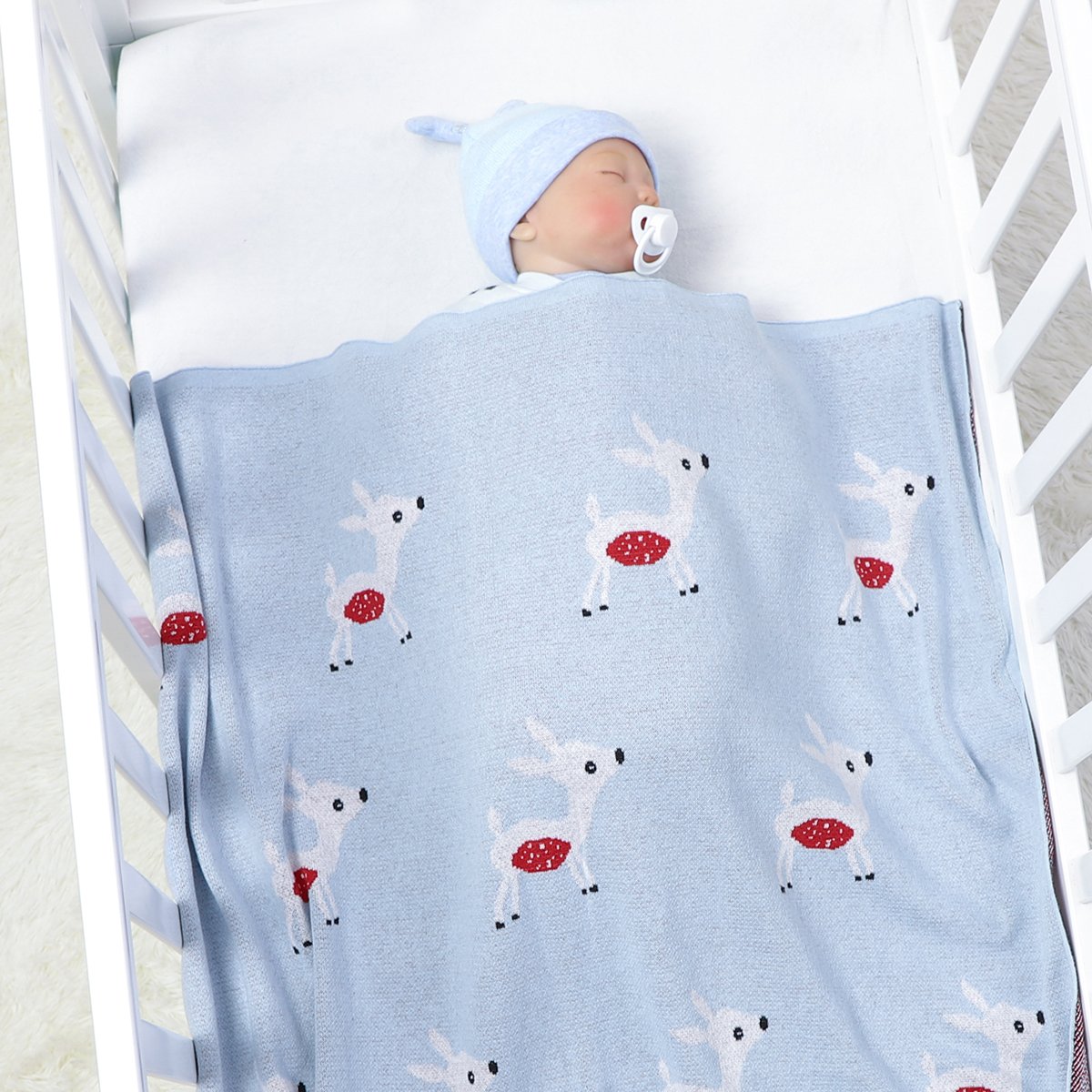 Cute Fawn Jacquard Baby Carrying Blanket Baby Stroller Cover Baby Clothes Wholesale