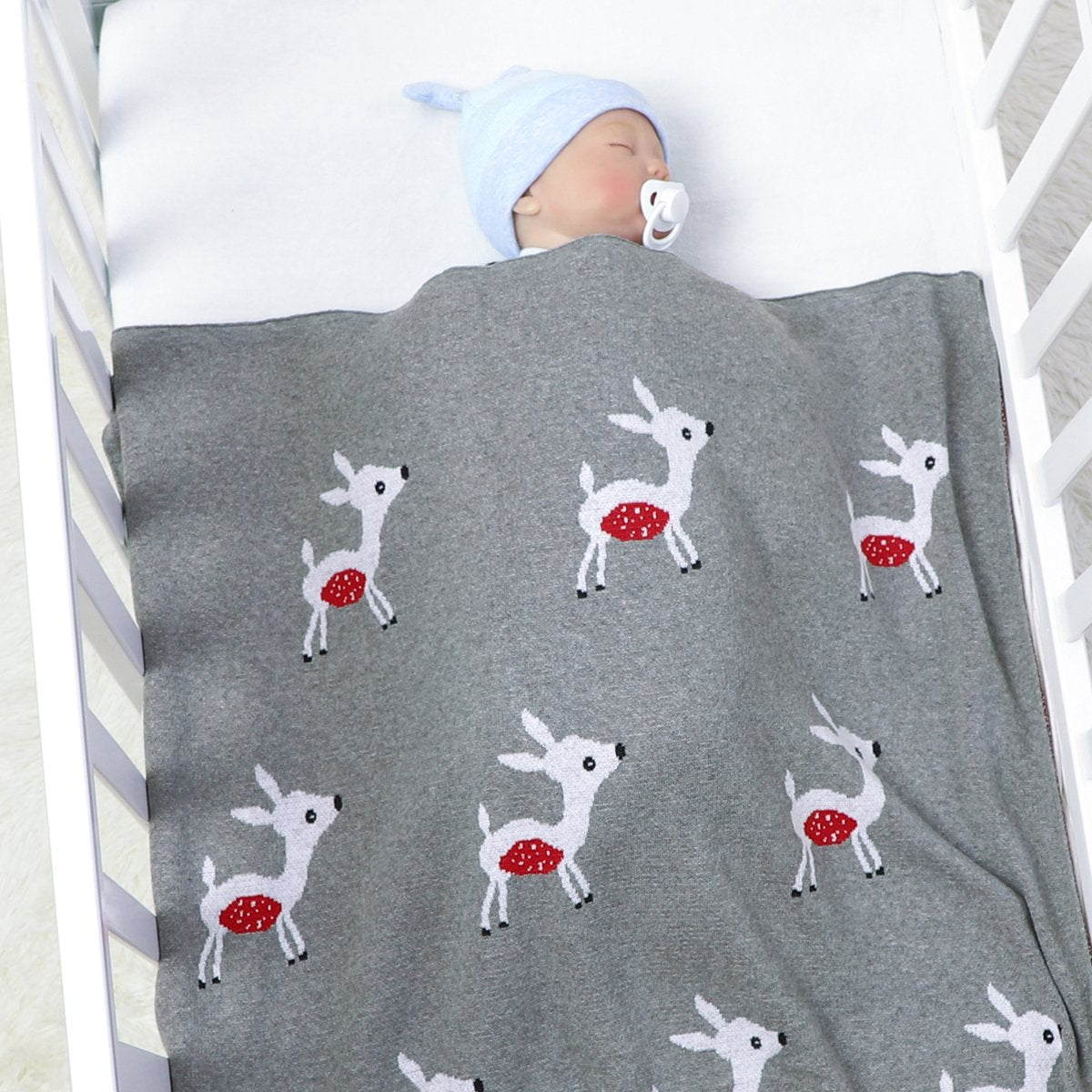 Cute Fawn Jacquard Baby Carrying Blanket Baby Stroller Cover Baby Clothes Wholesale