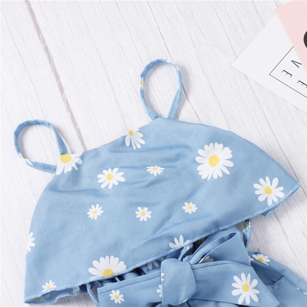 Girls Daisy Printed Sleeveless Jumpsuit Wholesale Baby Girl Boutique Clothing