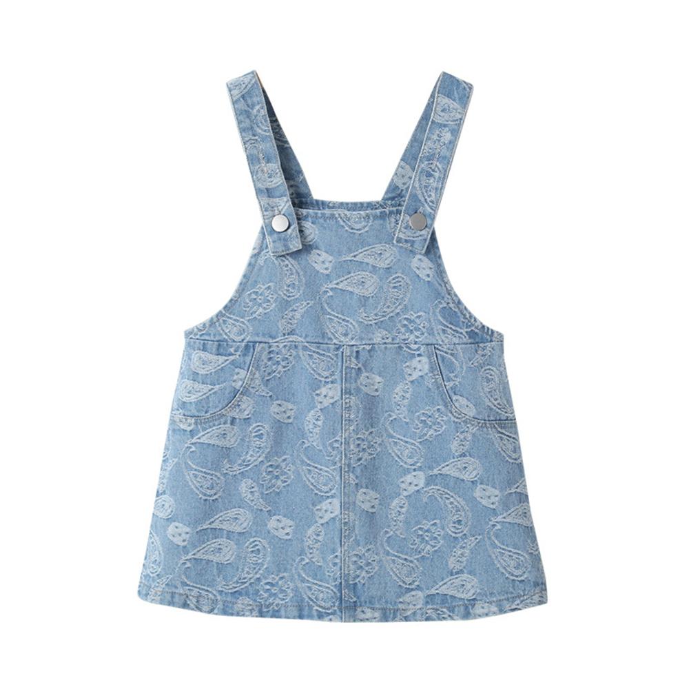 Girls Denim Pocket Suspender Dress wholesale childrens clothing