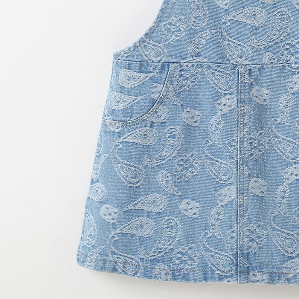 Girls Denim Pocket Suspender Dress wholesale childrens clothing