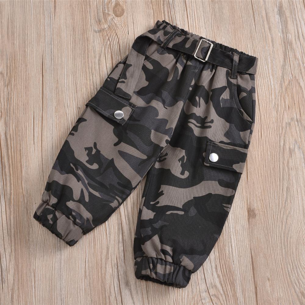 Girls Denim Sling Top & Camouflage Pants kids wholesale clothes