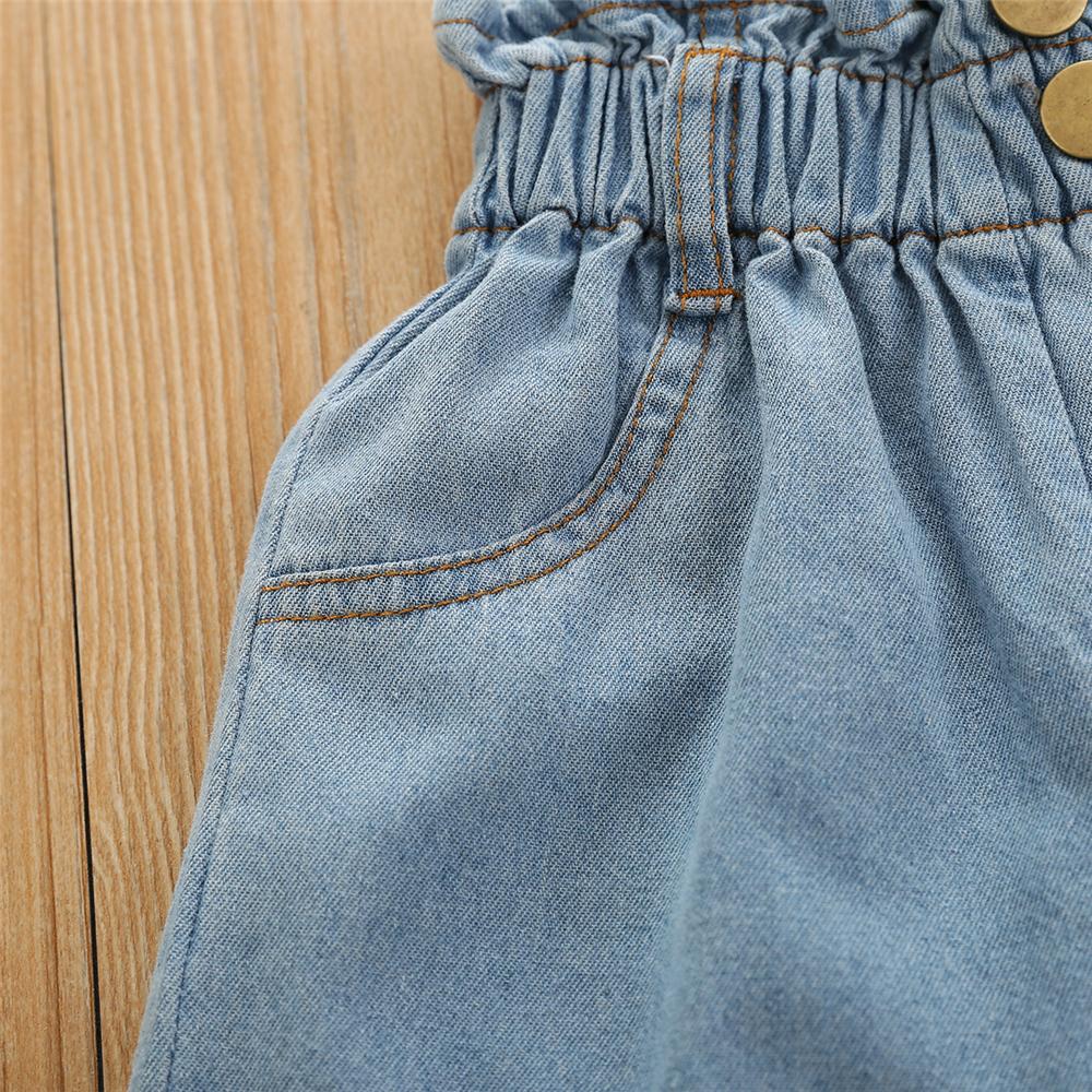 Girls Denim Solid Shorts wholesale kids boutique clothing