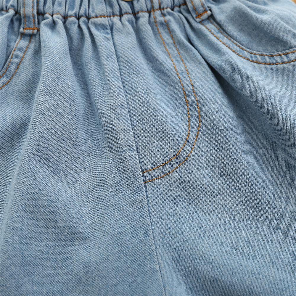 Girls Denim Solid Shorts wholesale kids boutique clothing