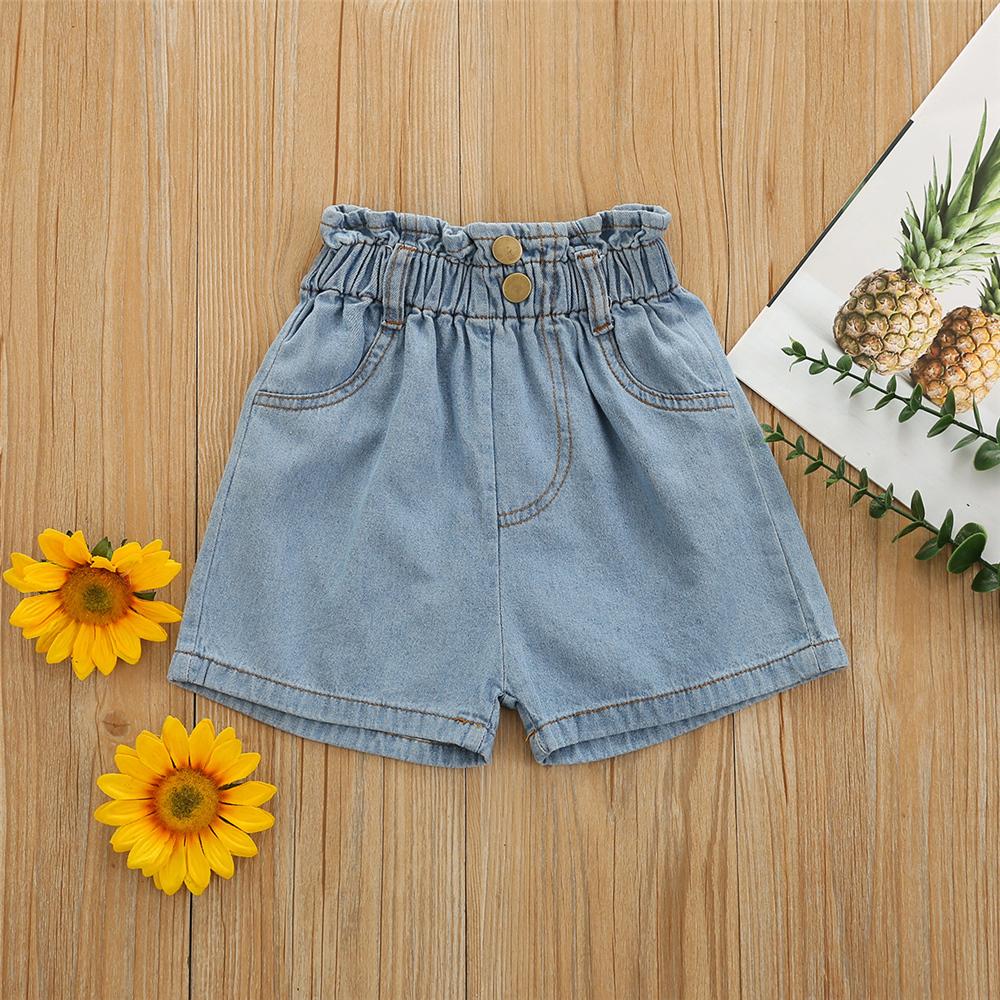 Girls Denim Solid Shorts wholesale kids boutique clothing