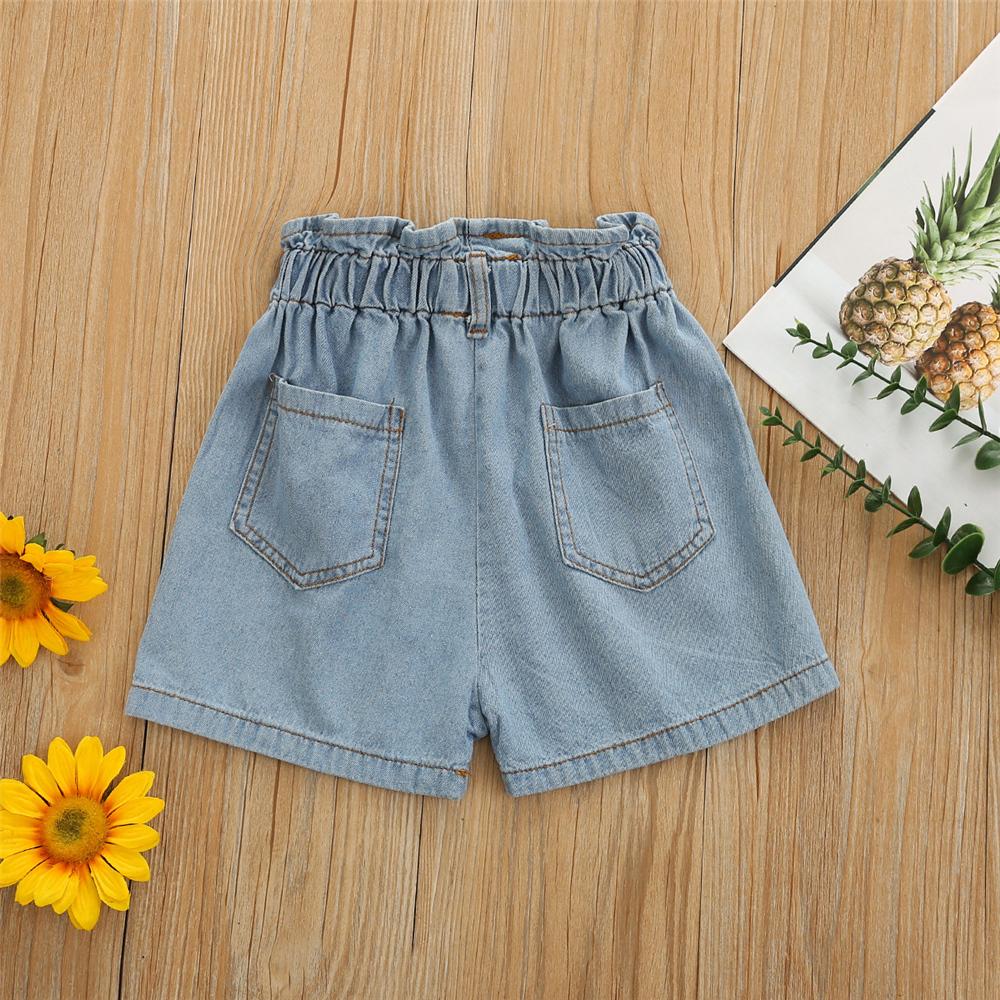 Girls Denim Solid Shorts wholesale kids boutique clothing