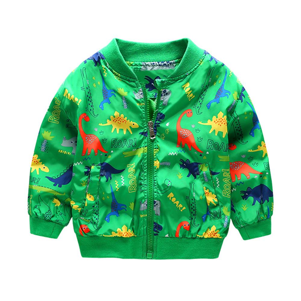 Boys Dinosaur Cartoon Zipper Long Sleeve Jacket Infant Wholesale Clothing