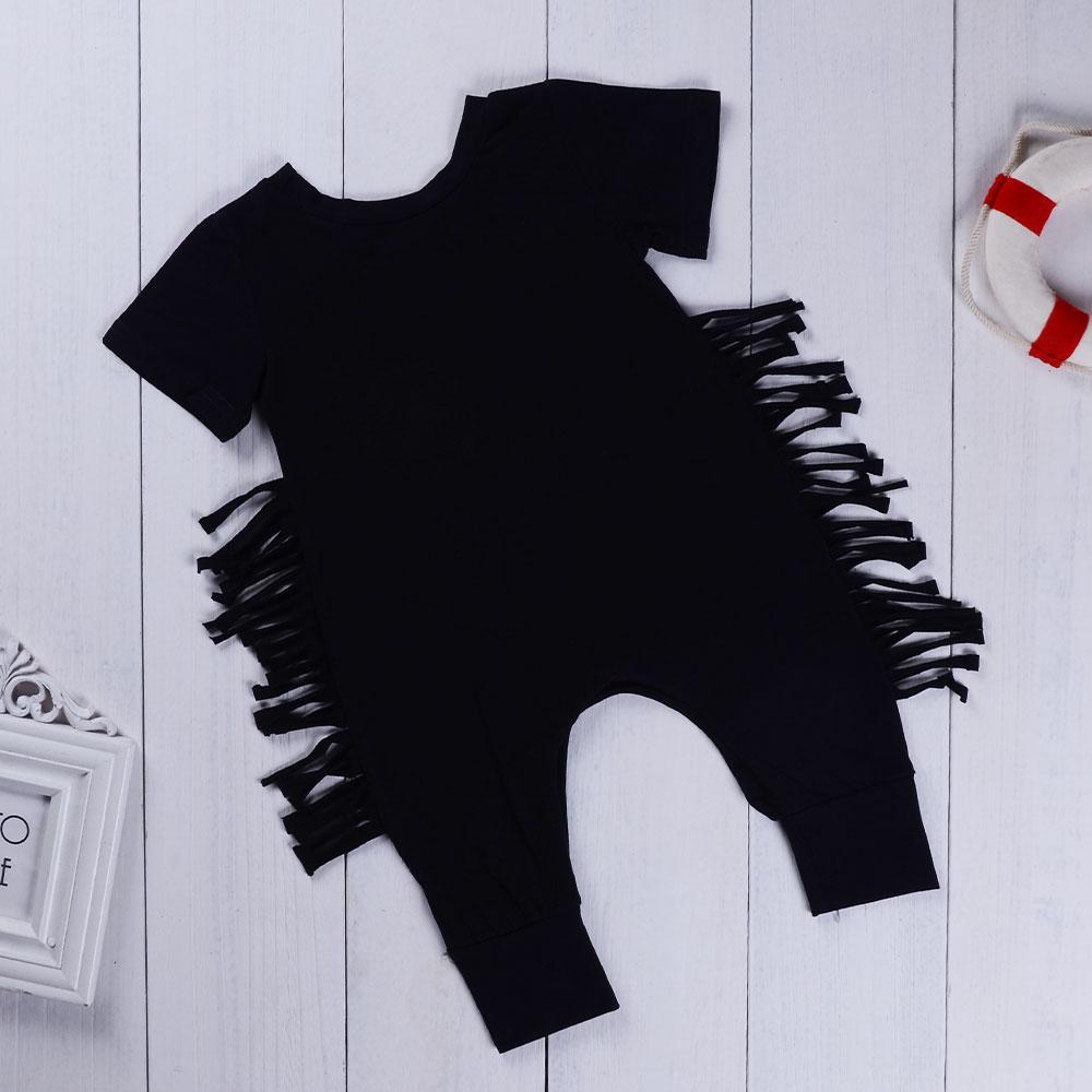 Baby Unisex Dream Big Never Quit Printed Short Sleeve Tassel Romper Wholesale Baby Clothes In Bulk