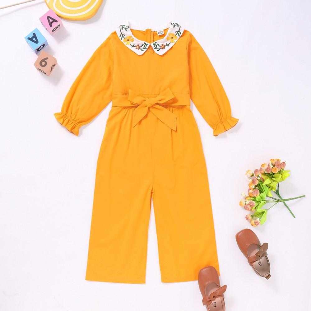 Girls Embroidered Long Sleeve Jumpsuit Children Clothing Wholesale Usa