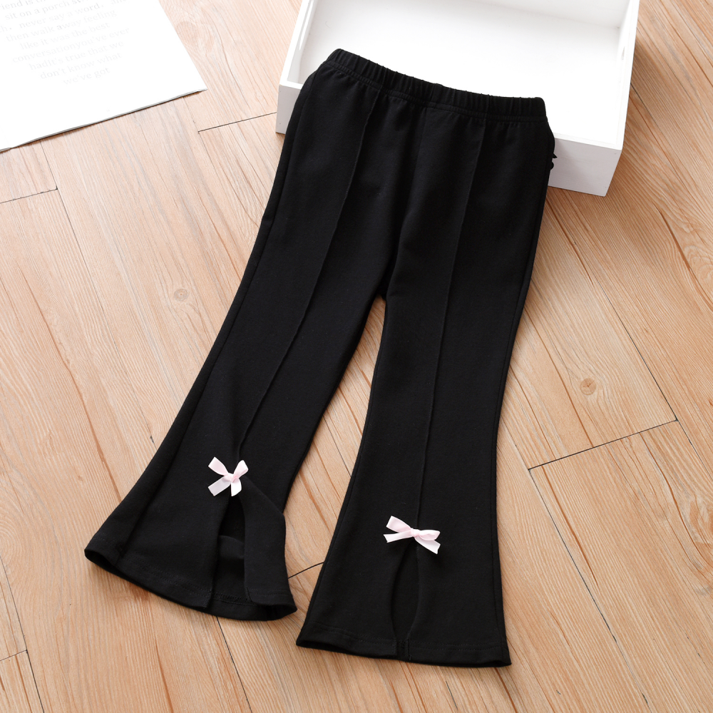 Girls Fashion Bow Solid Color Pants wholesale kids clothing