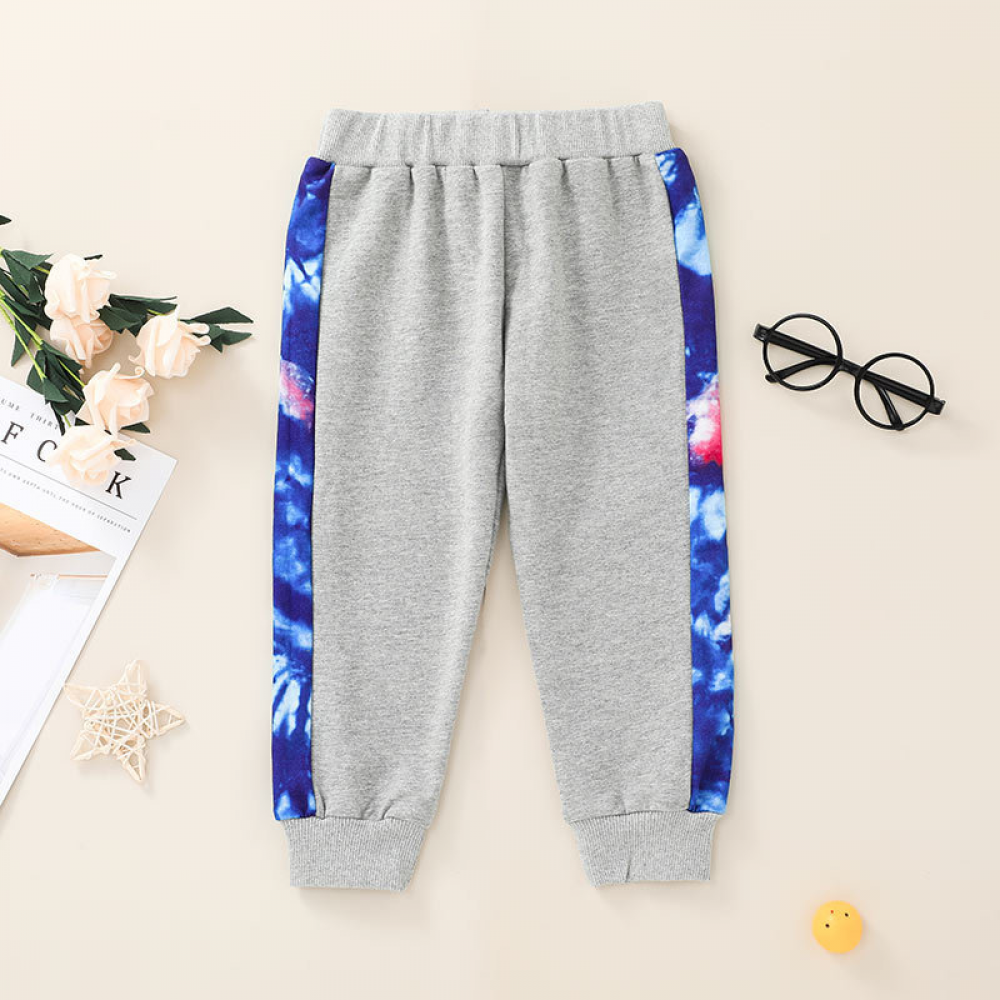 Boys Fashion Tie Dye Long Sleeve Letter Printed Top & Pants boys wholesale clothing