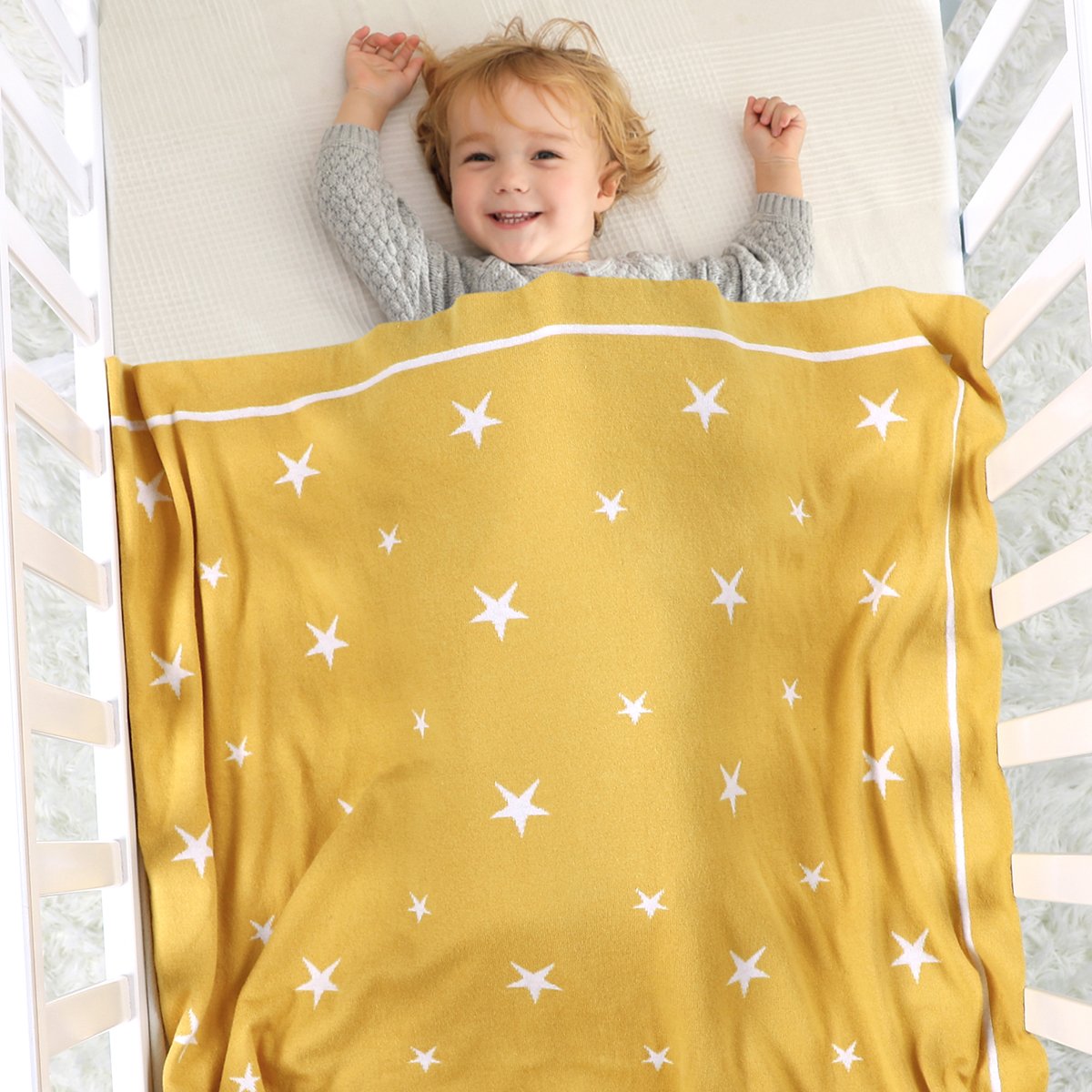 Five-Pointed Star Jacquard Blanket For Infants And Toddlers Baby Clothes Wholesale