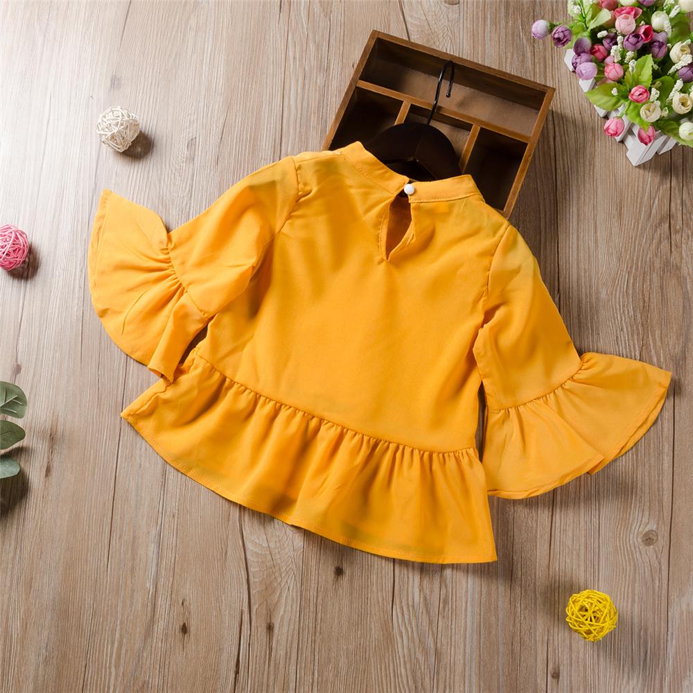 Girls Flare Sleeve Lace Sweet Blouse Wholesale Little Girl Clothes