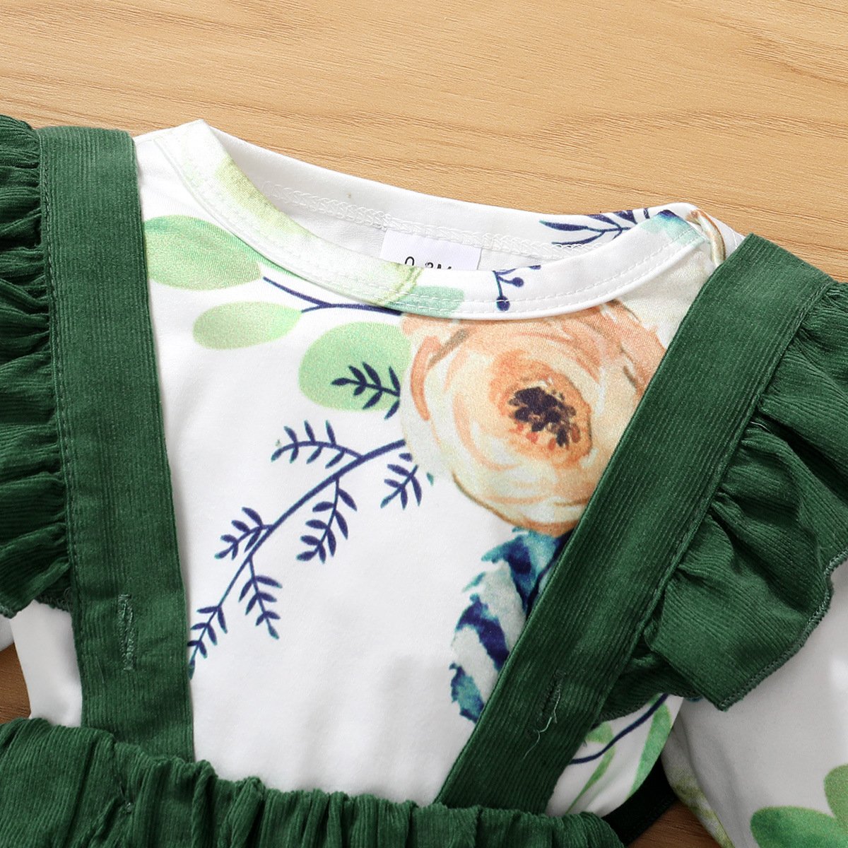 Baby Girls Floral Long Sleeve Romper & Skirt & Headband baby clothing wholesale