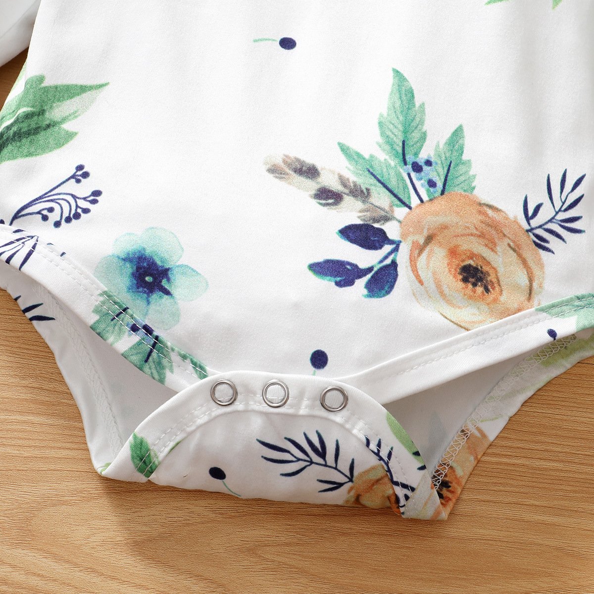 Baby Girls Floral Long Sleeve Romper & Skirt & Headband baby clothing wholesale