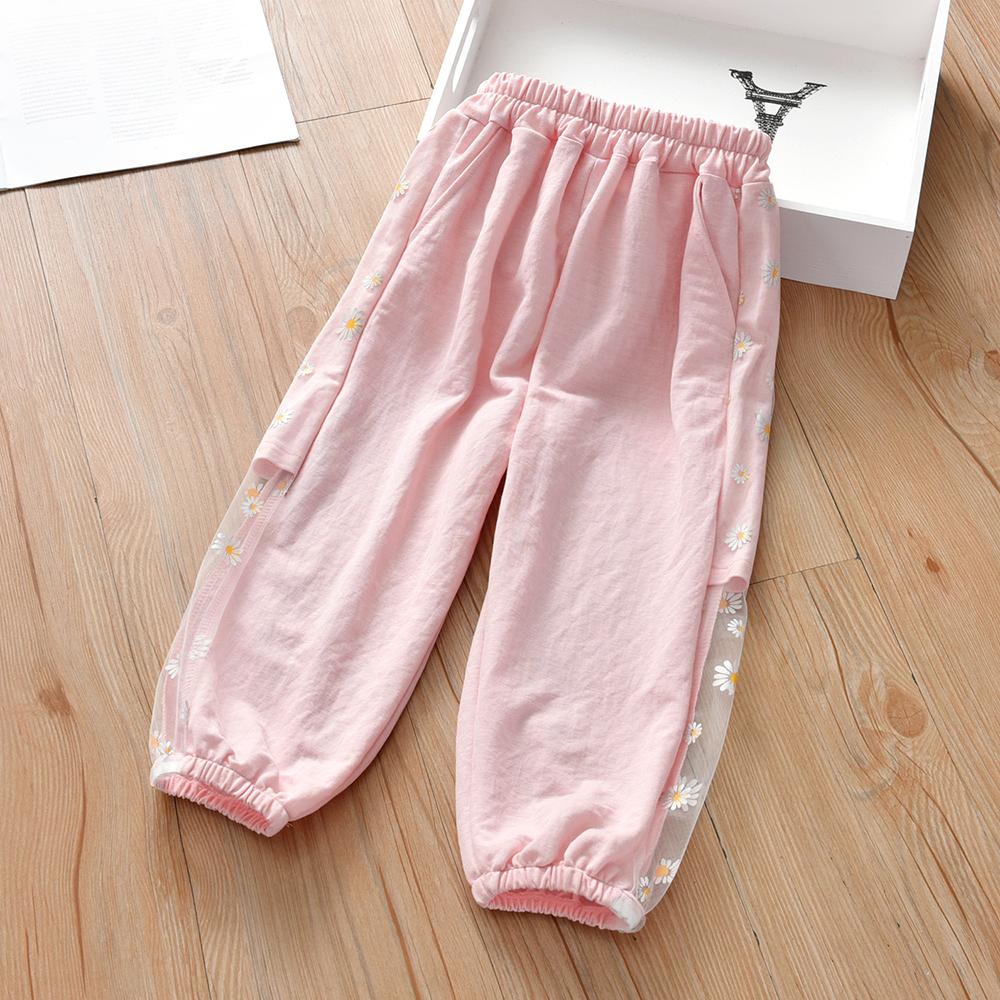 Girls Floral Mesh Splicing Pants trendy kids wholesale clothing